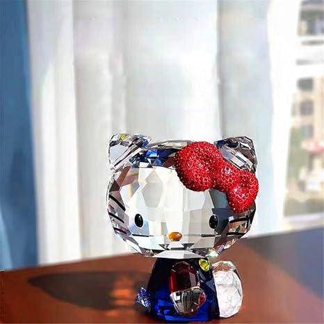 Amazon クリスタル漫画猫の置物車の飾り猫aniaml文鎮結婚式ホームテーブルの装飾 男の子xl 置物 オブジェ オンライン通販