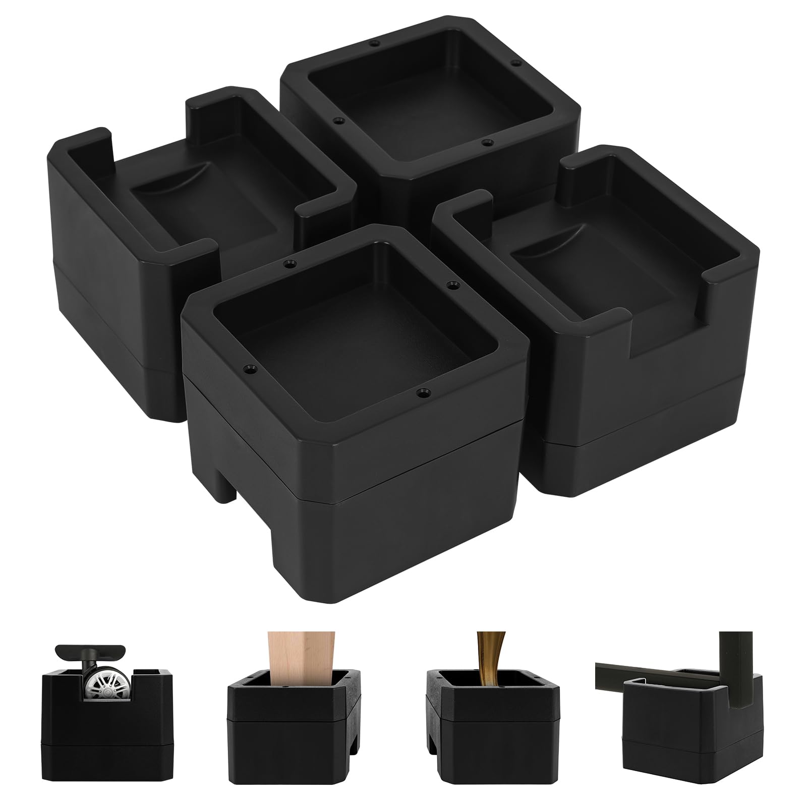 shouwuhho Bed Risers 2 Inch, Bed Furniture Risers Elevation in Heights ...