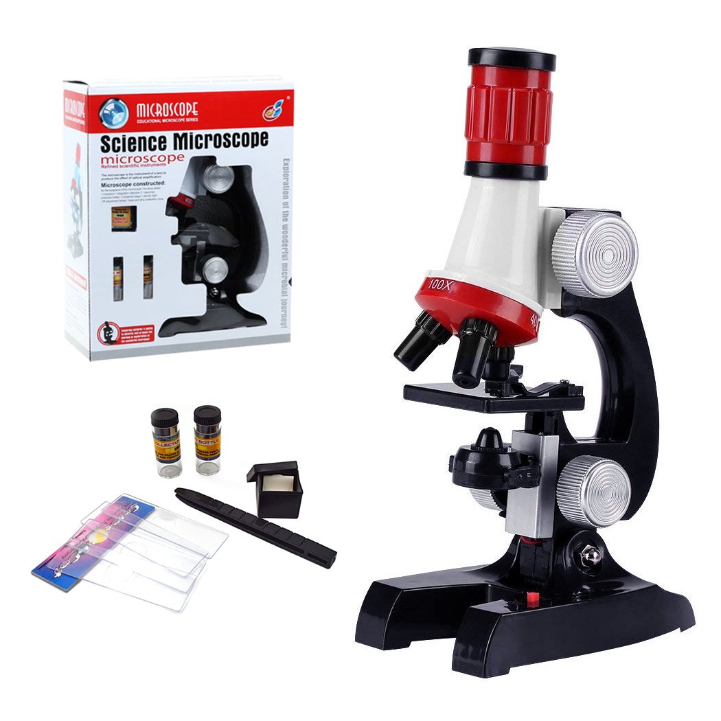 HONPHIER Kids Microscope Kit with LED - 100x, 400x, 1200x Magnification
