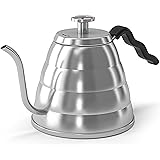 Gooseneck Kettle - Coffee Gator Pour Over Kettle - Precision-Flow Spout and Thermometer - Barista-Standard Hand Drip Tea and 