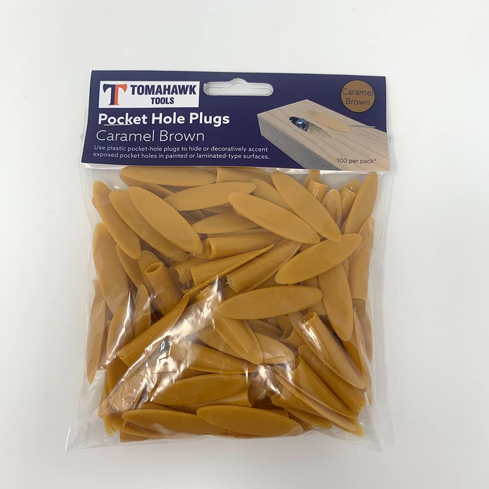 Tomahawk Plastic Pocket Hole Plugs Caramel Brown (100)