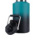 Kerilyn Insulated Gallon Jug with Handle, One Gallon, 128oz Stainless Steel, Large Double Vacuum Water Bottle for Hot & Cold Drinks, Wide Mouth, Sweat Proof, Great for Travel, Camping, Blue Gradient