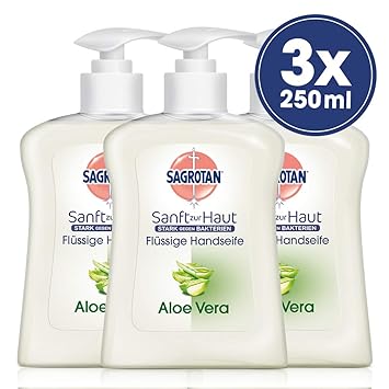Sagrotan Handseife Aloe Vera, Flüssigseife, 3er Pack (3 x 250 ml)