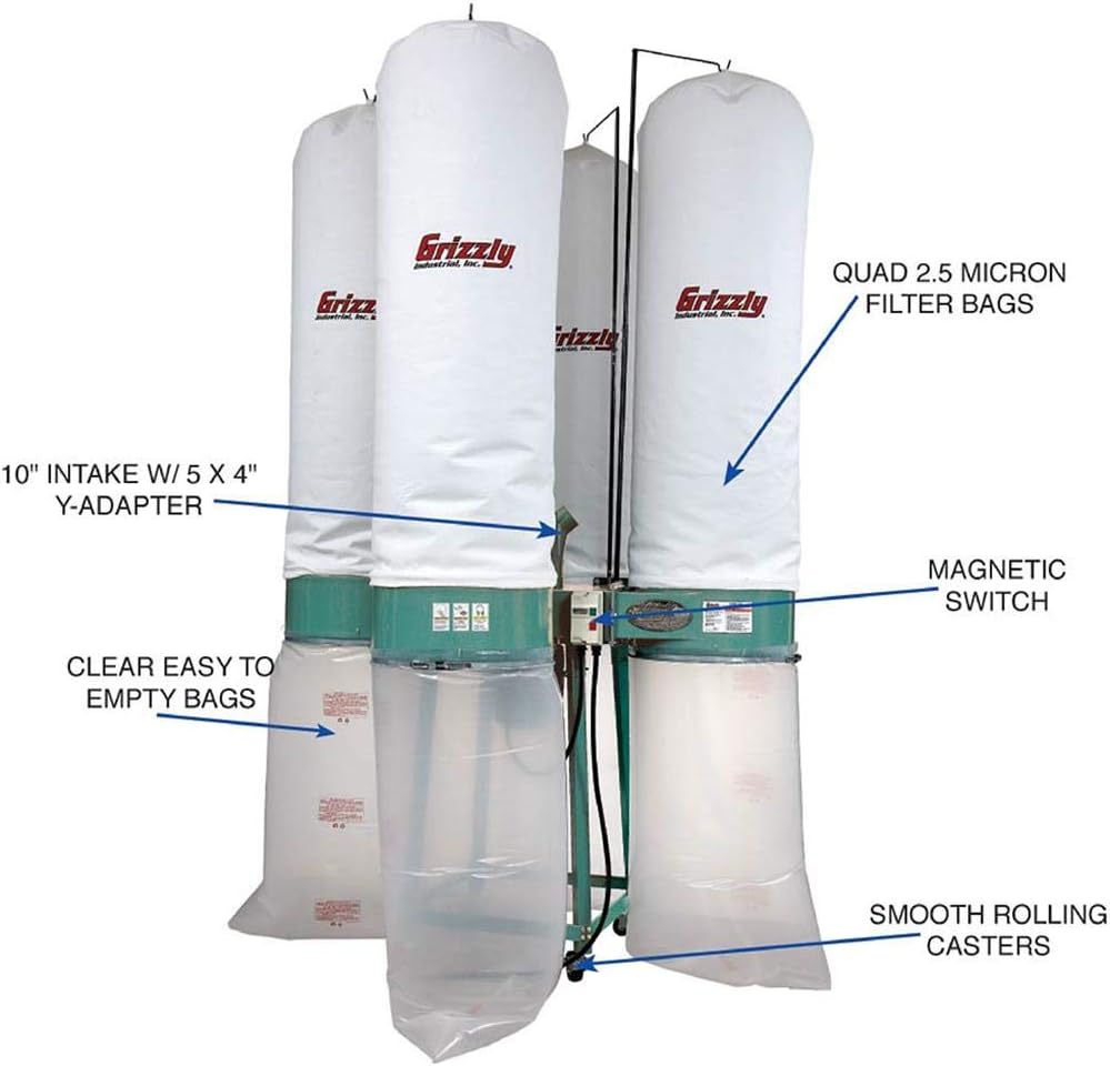 Grizzly Industrial G0673-10 HP Industrial Dust Collector: Home Improvement
