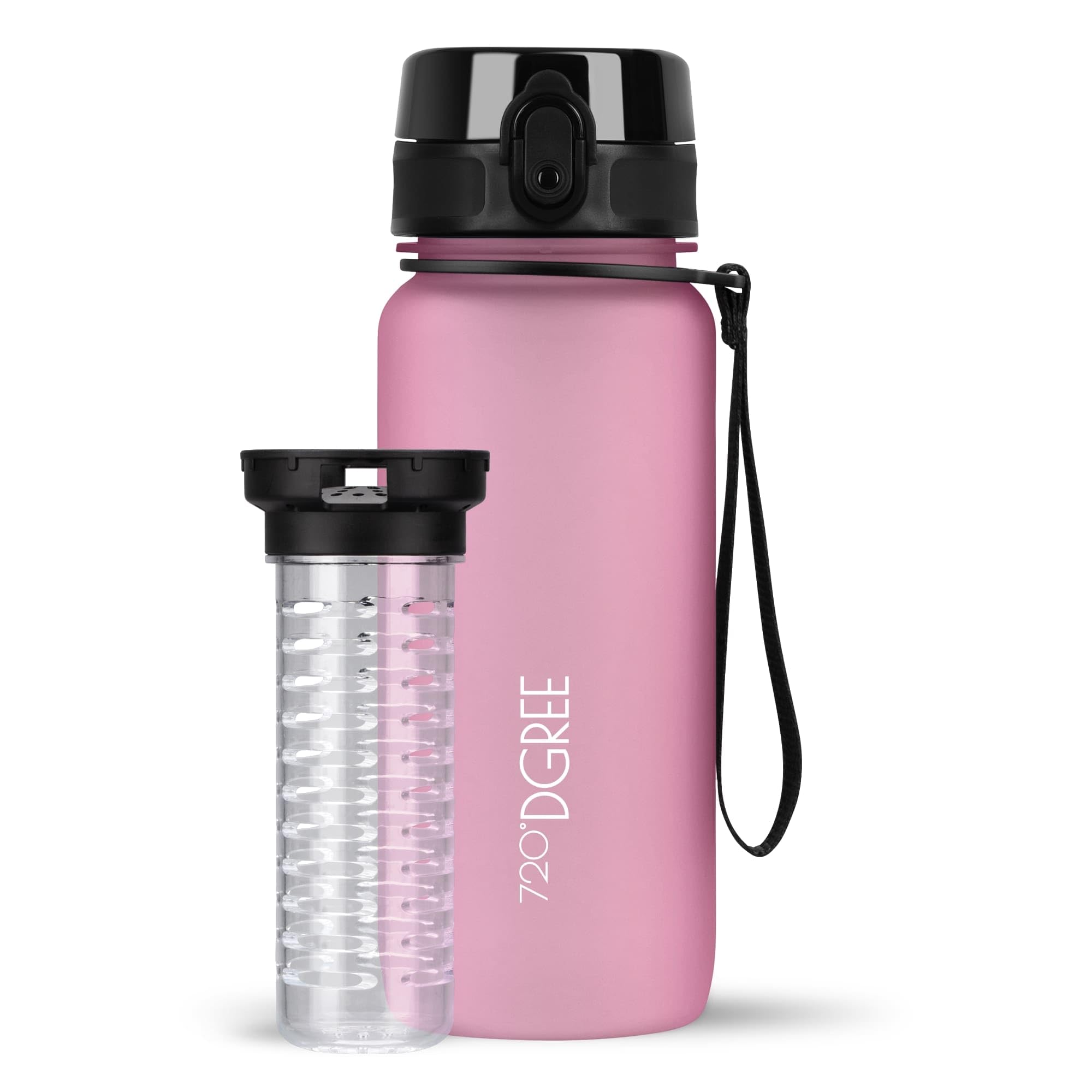 720°DGREE Water Bottle “uberBottle“ - 650 ml softTouch +Fruit-Infuser, BPA-Free Tritan, Leakproof, Reusable Drinking Bottle - Sports Bottle for Gym, Kids, School, Fitness, Running, Travel, Office