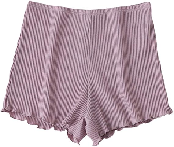 Amazon Alaix レディース ショートパンツ コットン リブ綿 透け防止 伸縮性抜群 可愛い見せパンツ フリル裾 半ズボン ルームウェア ショートパンツ ペチコートパンツ タップパンツ ペチコート ピンク ショートパンツ 通販