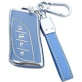 Yuebutor Key Fob Cover Case Compatible with Lexus ES NX GX RX UX LC LS UX Accessories Shell (Blue)