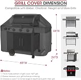 Unicook 65 inch Waterproof Barbecue Cover for Weber Char Broil Black view 7