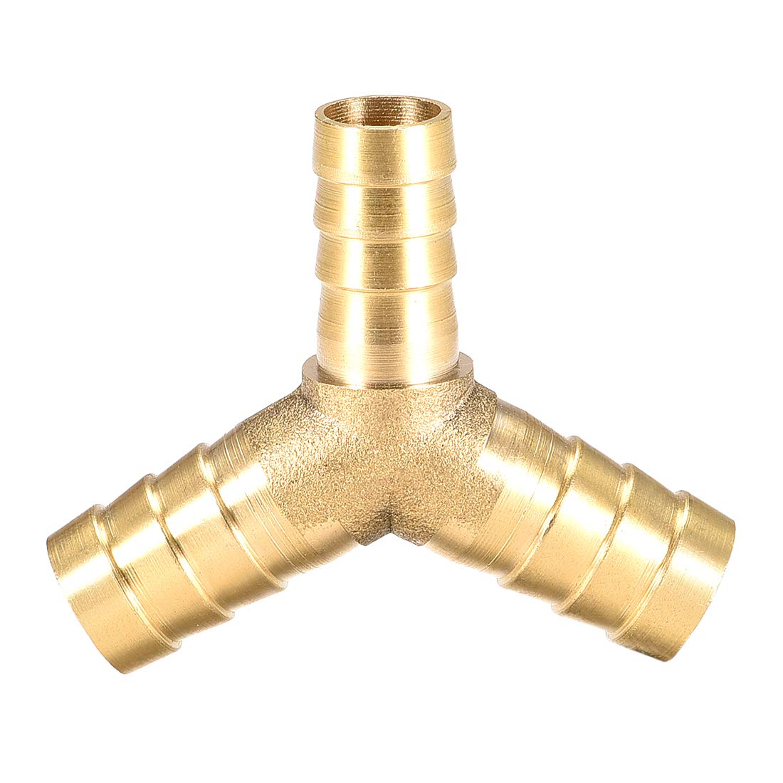 sourcing map Tee Brass Barb Fitting Reducer Y Shape 3 Way Fit Hose ID 12mm x 10mm x 12mm