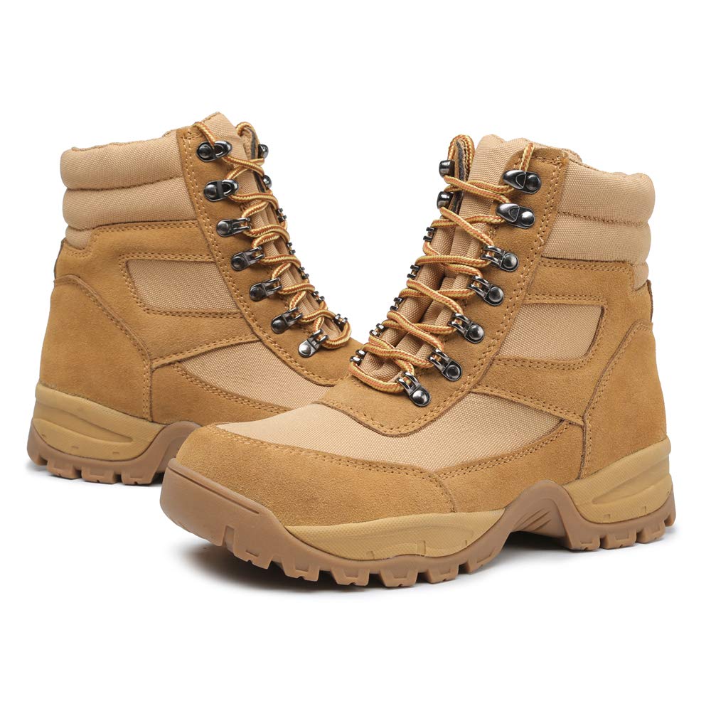 DRKA Men's 6" Waterproof Leather Steel Toe Work Boots Construction Industrial Shoes for