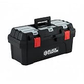 Black Canyon Tool Box - 19 Inch Plastic Dual-Layer Design, 44 lbs Load Capacity Portable Tool Box, Ergonomic Handle, Stackable &amp; Top-Lid Storage, Perfect for DIY, Workshop &amp; Job Site Organization
