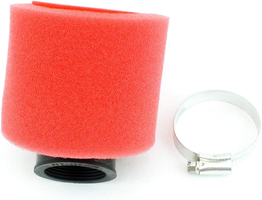 QAZAKY Universal 42mm 1.65inch Red Angled Double Foam Pod Performance Air Filter Cleaner 125cc 150cc 200cc 250cc GY6 Motorcycle ATV Scooter Quad Go Kart Moped Pit Dirt Bike Yamaha PZ24 41mm 43mm - Image 4