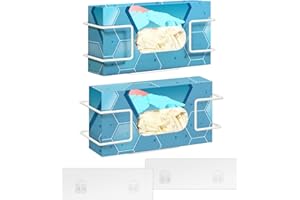 YAENOEI 2 Pack Glove Box Holder Wall Mount Disposable Glove Dispenser, Metal Glove Rack for Rubber Latex Gloves Organizer Facial Tissue(White)