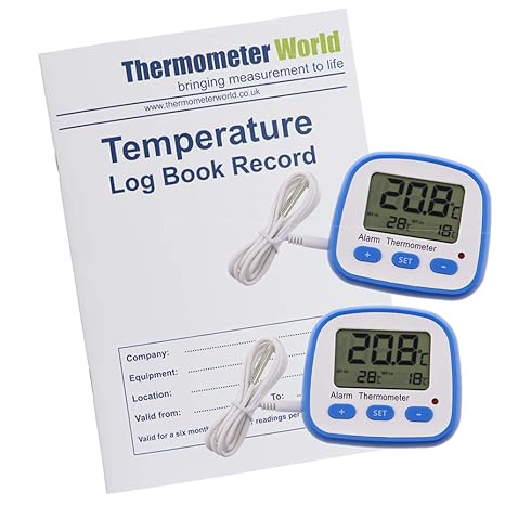 Libro de registro de temperatura con 2 termómetros digitales para ...