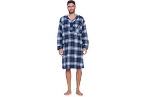 Ashford & Brooks Mens Flannel Long Sleeve Sleep Nightshirt