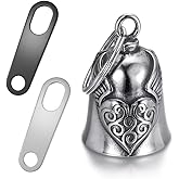 Jvuouxy Guardian Angel Motorcycle Bell Good Luck Keychain & Drive Safe Pendant Accessories for Men Women Riding Safety