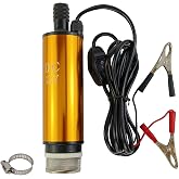 12V 80W Submersible Transfer Pump Water Diesel Oil for Auto Marine Farm | Eelectric transfer pump, 8A current, handles water,ideal for automotive, marine, agricultural irrigation and more