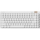 Flow Lite 84 Keys Low Profile Mechanical Keyboard, 75% Swappable Rechargeable Wireless Keyboard with 2.4G Receiver, Bluetooth and Wired Connection for Windows, Mac/Specter Linear Switches (Off-White)