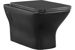 Swiss Madison Carre Wall Hung Elongated Toilet Bowl in Matte Black