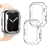 [2 Pack] Goton Compatible for Apple Watch Case Series 7 41mm，Hard PC Edge Bumper Case Protective Cover Frame Compatible…
