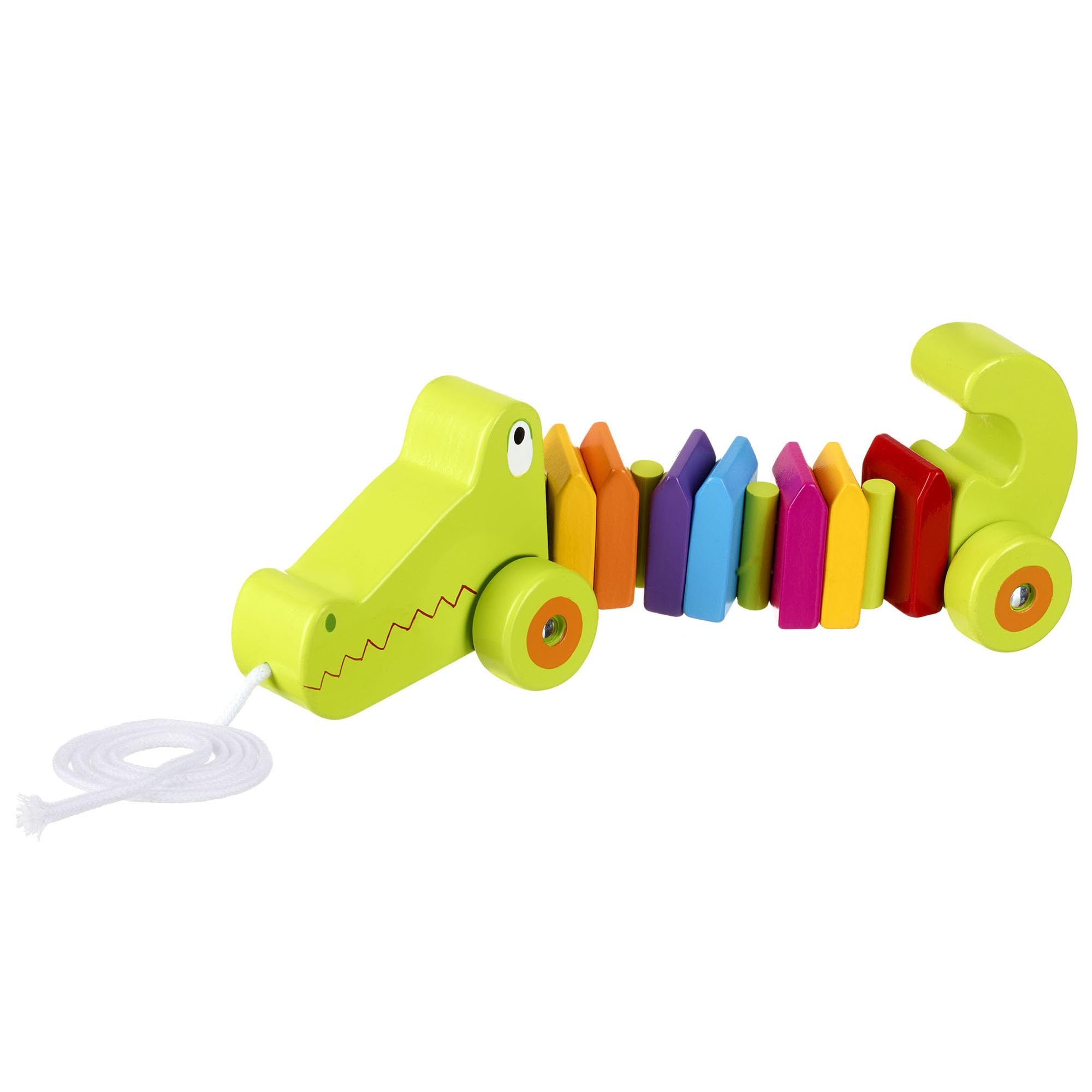 Crocodile Pull Along Toy - Animal Push and Pull Along Toys for 1 Year Olds, Toddler, Wooden Walker - 1st Birthday Gifts for Baby Boys and Girls - Early Development & Activity Toys by Orange Tree Toys