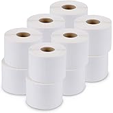 enKo Direct Thermal Labels 2-1/4 x 1-1/4 inches (12 Rolls, 12,000 Labels) Perforated Thermal Stickers for Address Mailing, Barcode, FBA Stickers, FNSKU Label for Zebra, Rollo, Eltron Printer