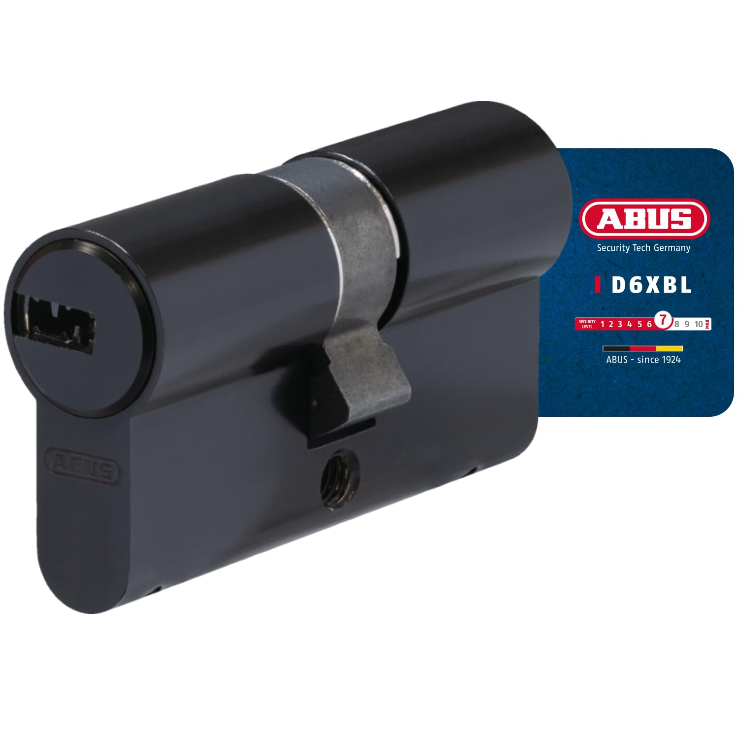 ABUS Profile Cylinder D6XBL 40/45 with Code Card and 5 Keys - 96807 - Black