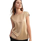 LilySilk Silk Blouse for Women Short Sleeve Summer Cool Comfy Charmeuse Silk Tops for Ladies