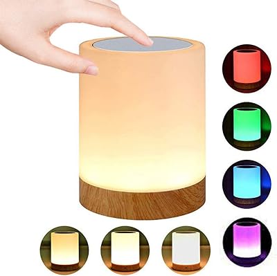 Caxmtu LED Night Light Touch Lamp 8 Color RGB Dimmable Rechargeable