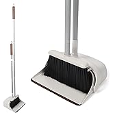 Jekayla 54" Long Handled Broom and Dustpan Set - Perfect Dust Pan and Brush Combo for Efficient Cleaning, Brown and White