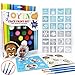 Face Paint Ultimate Party Pack - 12 Colors, 24 Stencils, 2 Glitter Gel, 3 Brushes and Idea Booklet Included, Easy on and Easy Off, Non Toxic, Arts and Crafts for Halloween Makeup