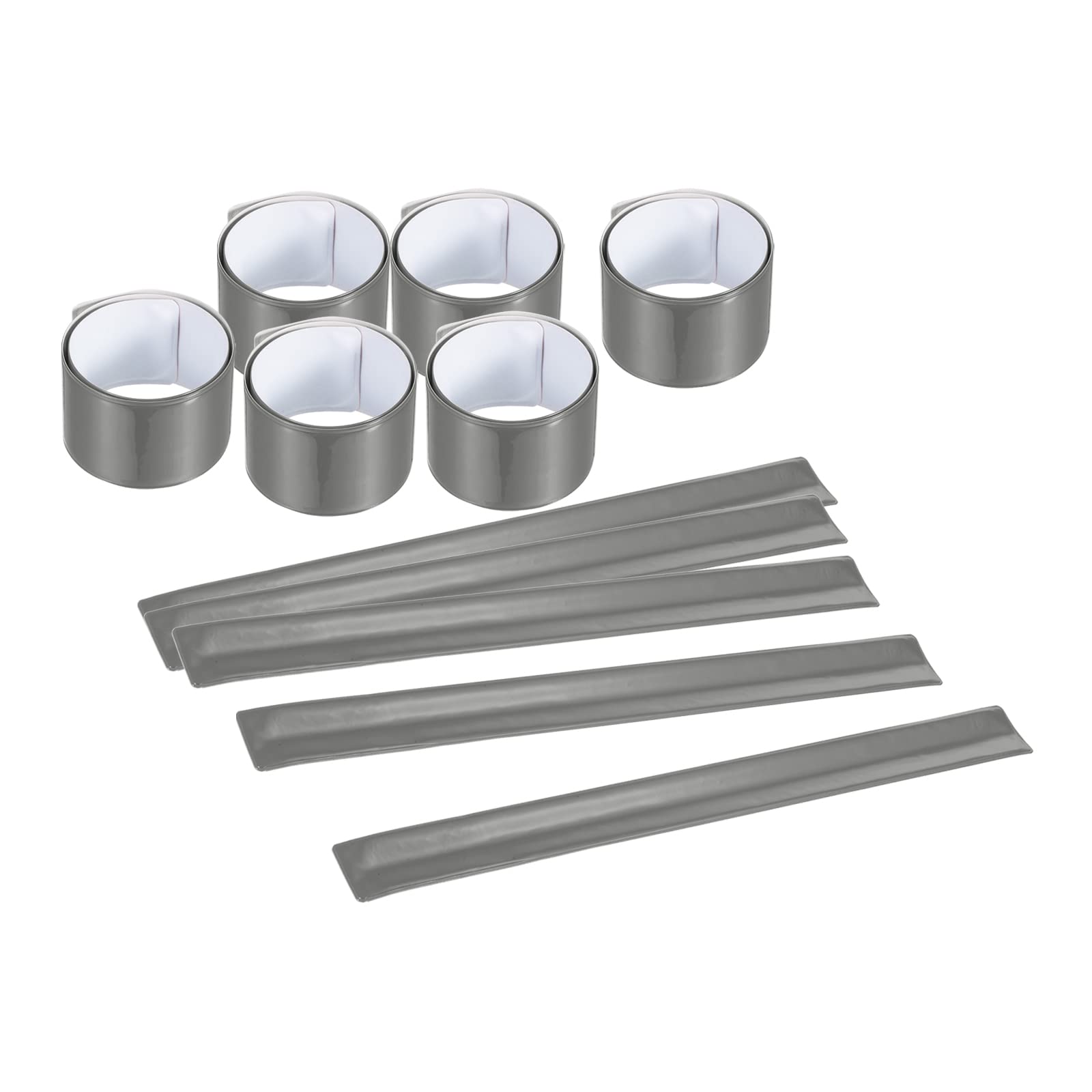 PATIKIL Reflective Bands, 12 Pcs High Visibility Reflective Arm Wrist Ankle Band Safety Reflector Strips for Night Running Cycling, Dark Gray