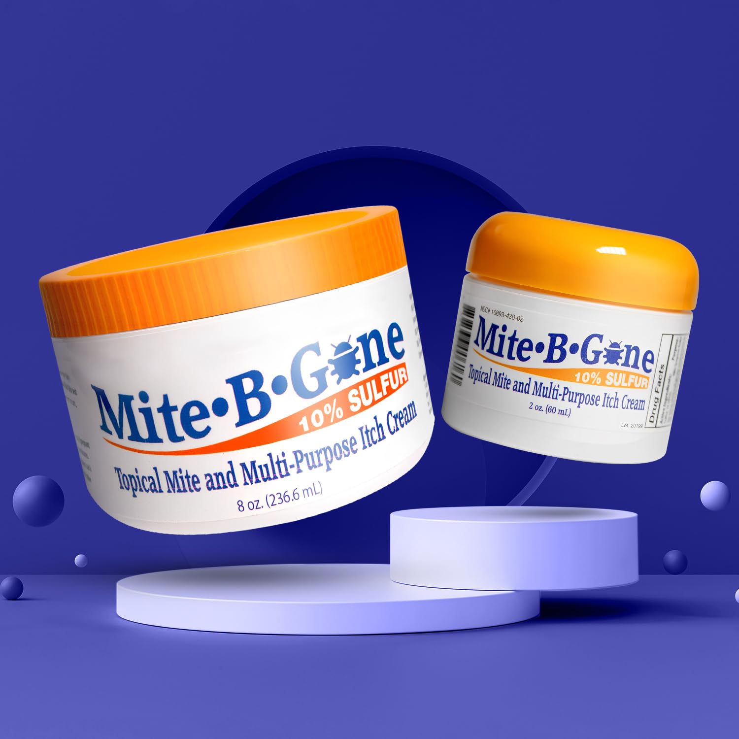 Mite Cream & Bite Relief - 10% Natural Blend Sulfur Cream for Multi-Purpose Bites, Redness, Itching, & Irritation | Safe for Kids and Adults | Fast & Effective for All Skin Types| 8 oz