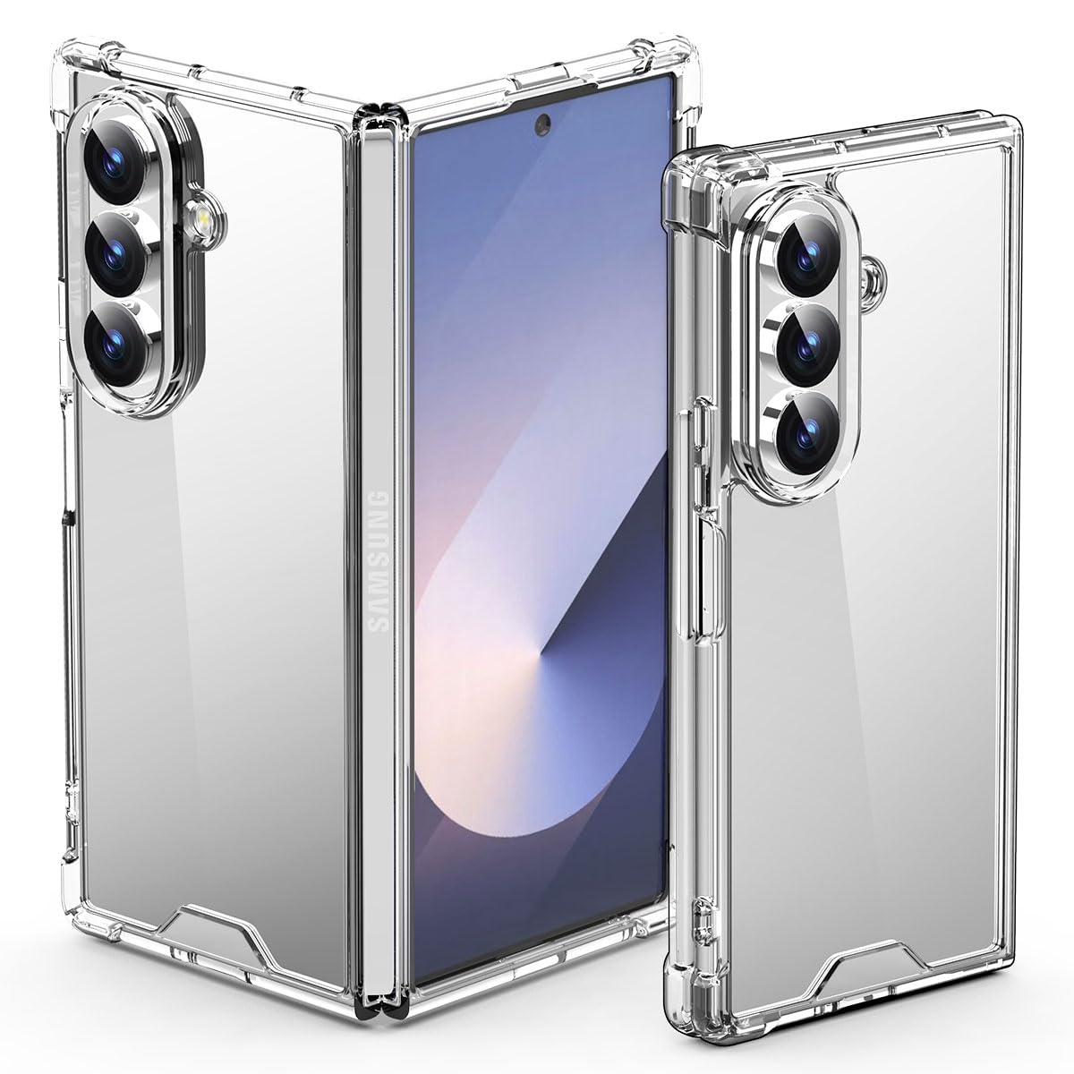 Photo 1 of AICase for Samsung Galaxy Z Fold 7 Clear Case Transparent Shockproof Protection Anti-Yellowing Resistant Phone Case for Galaxy Z Fold 7 5G (2025)