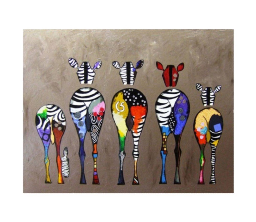 WOWDECOR Paint by Numbers Kits for Adults Kids Seniors Junior Beginner, Number Painting - Colorful Zebra Family 16x20 inch (Framed)