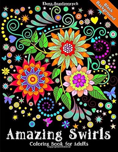 Download Coloring Book for Adults Amazing Swirls Black Background PDF