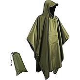Waterproof Lightweigh Hooded Rain Poncho Raincoat Jacket for Men Women Rain Coat with Pocket Adult Outdoor Hiking