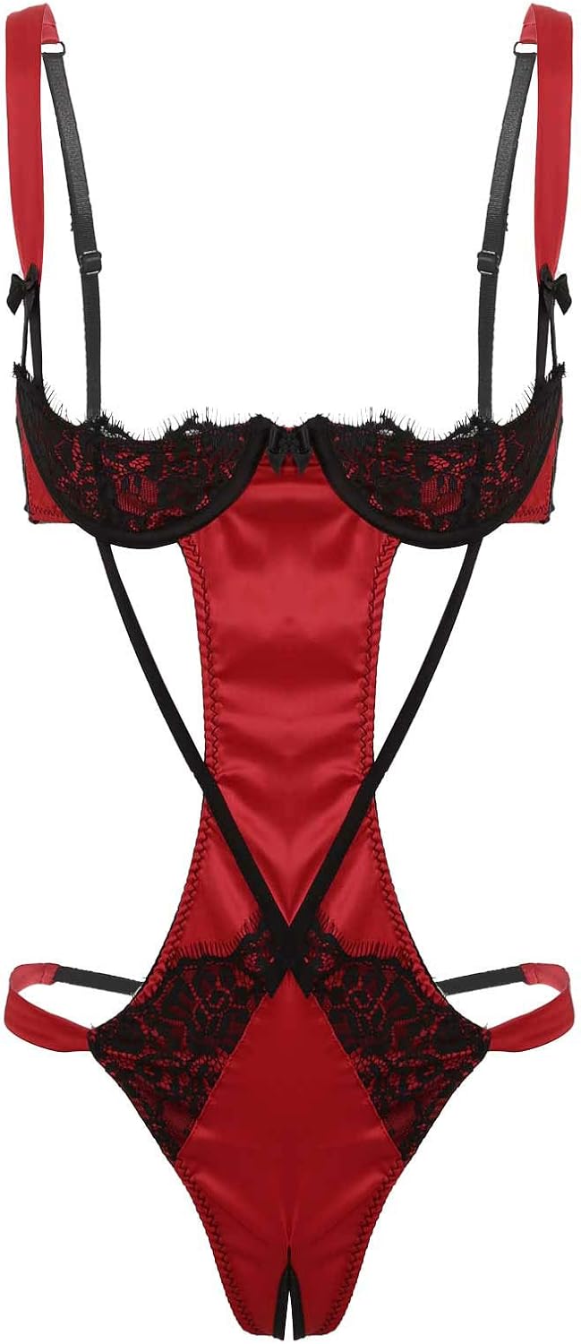 Iixpin Damen Ouvert Body Bodysuit Spitze Dessous Stringbody Unterbrust 