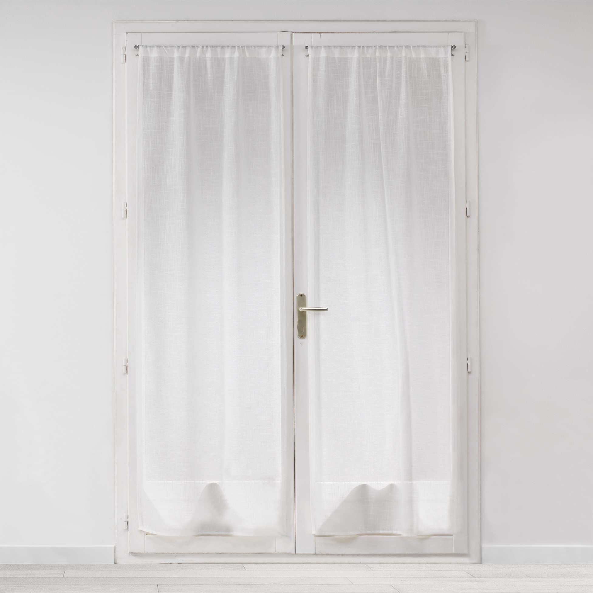 Douceur d'Intérieur Pair of Straight Curtain Rods 2 x 70 x 200 cm Milza White