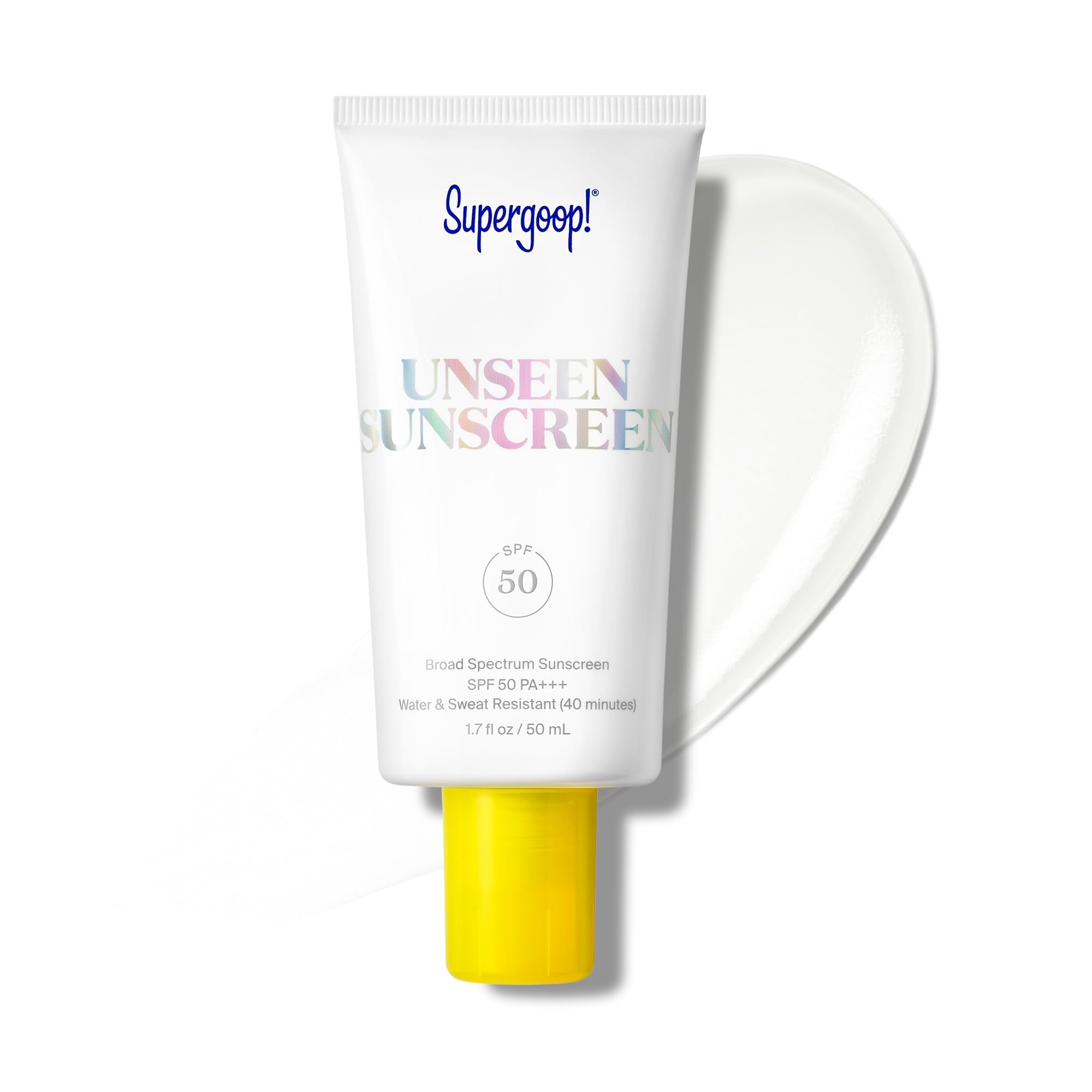 Supergoop! Unseen Sunscreen - SPF 50 - Clear & Invisible Face Sunscreen + Broad Spectrum + Makeup-Gripping Primer - Weightless, Scentless, Oil Free - For All Skin Types & Tones - 1.7 fl oz Image