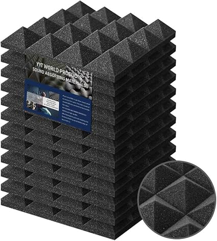 Amazon 吸音材 防音材 Yyt ウレタン ピラミッド 25cm 25cm 厚さ5cm 12枚 壁 難燃 無害 吸音対策 吸音材 楽器