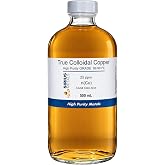 True Colloidal Copper 25ppm 500mL in a Glass Bottle