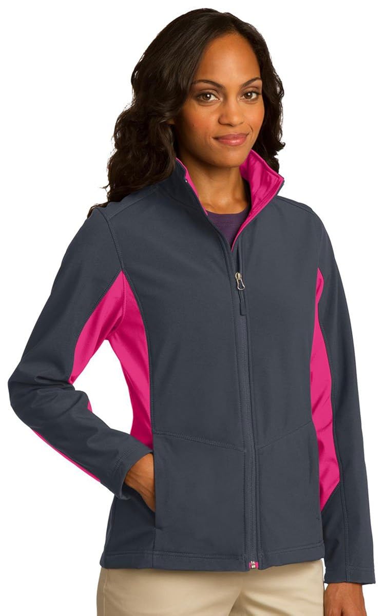 Port Authority L318 Womens Polyester Core Colorblock Soft Shell Jacket