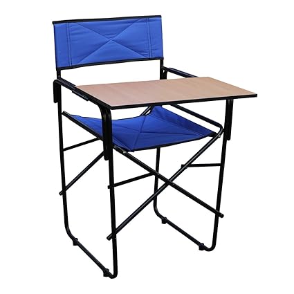 Spacecrafts Folding Study Chair With Writing Pad Standard Blue