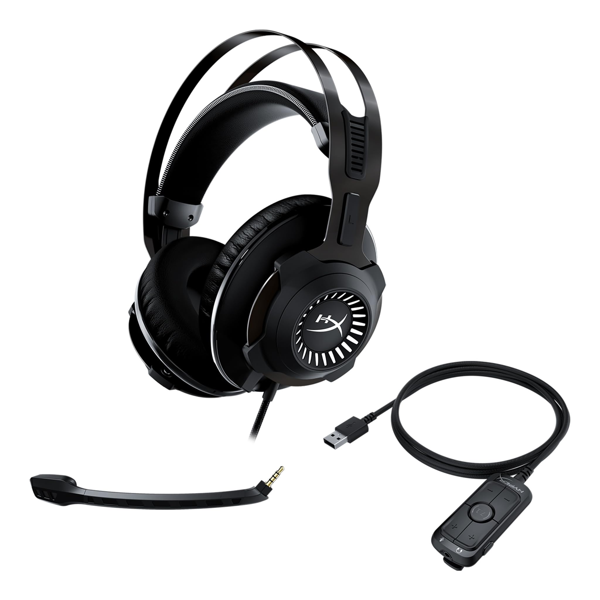 HyperX Cloud Revolver - Gaming Headset with HyperX 7.1 Surround Sound, Signature Memory Foam, Premium Leatherette, Steel Frame, Detachable Noise-Cancellation Microphone