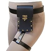 Larswon Plus Size Renaissance Leg Harness Bag - Synthetic Leather Belt Bag for Women - Black