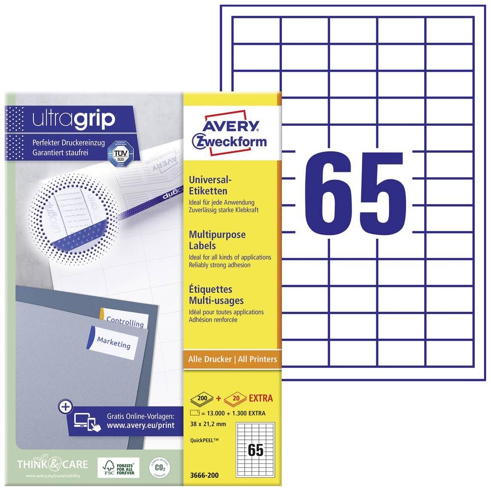 AVERY Zweckform QuickPEEL Multi-Use Labels White