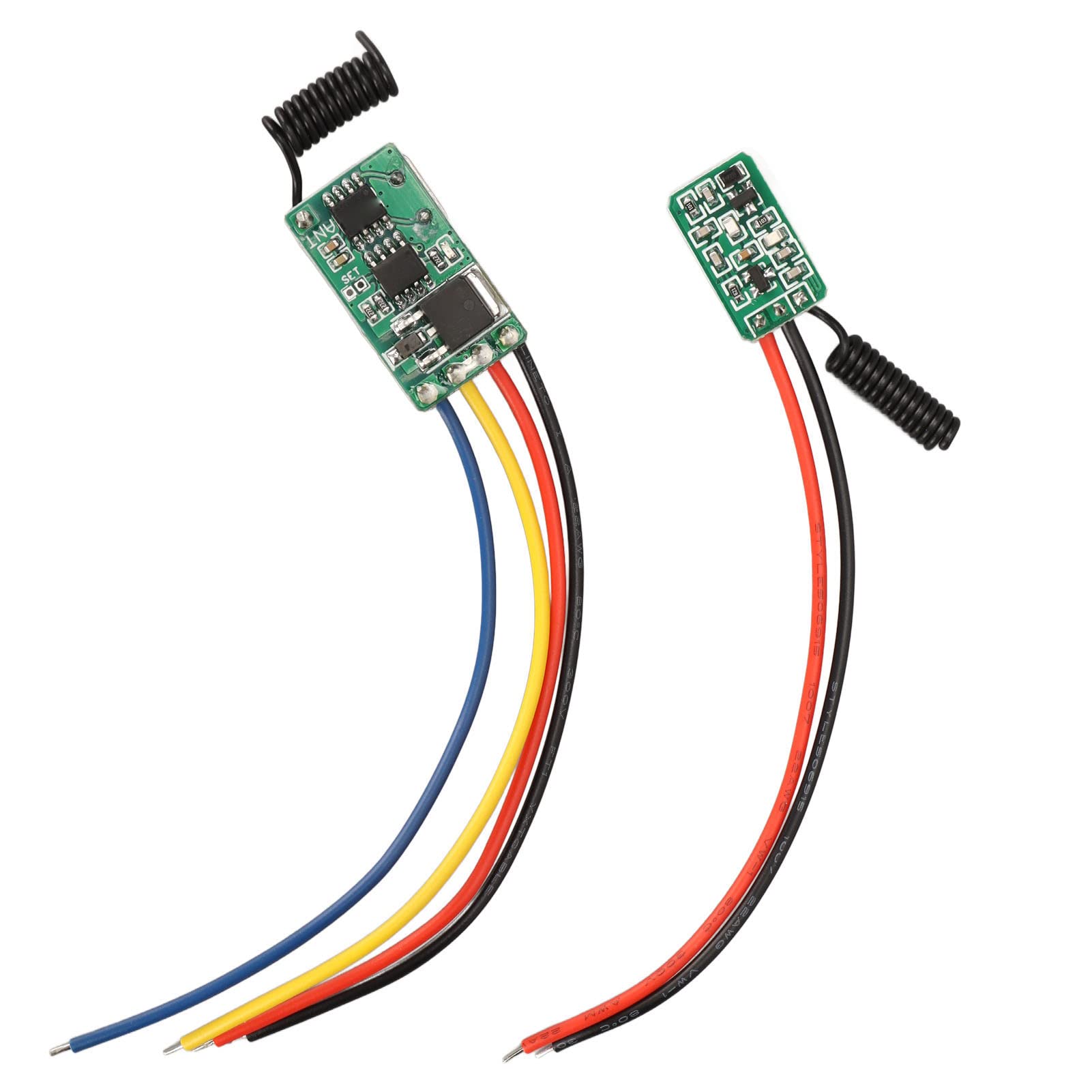 RF Remote Control Switch Kit, Including DC6V to 36V Receiver and DC5V to 24V Transmitter Mini RF Switch Contactless Small PCB Board 433MHz for Wall Floors Doors