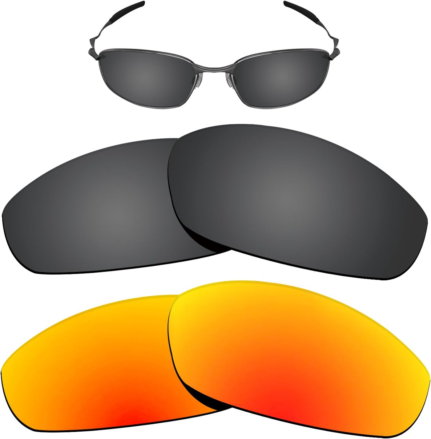 Kygear Replacement Lenses Different Colors for Oakley Whisker Sunglass Polarized Pack of 3