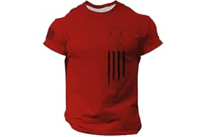FXBAR Mens Patriotic Print Tshirts Independence Day Flag Printed T Shirts for Men Short Sleeve Crew Neck Shirts Workout Tops